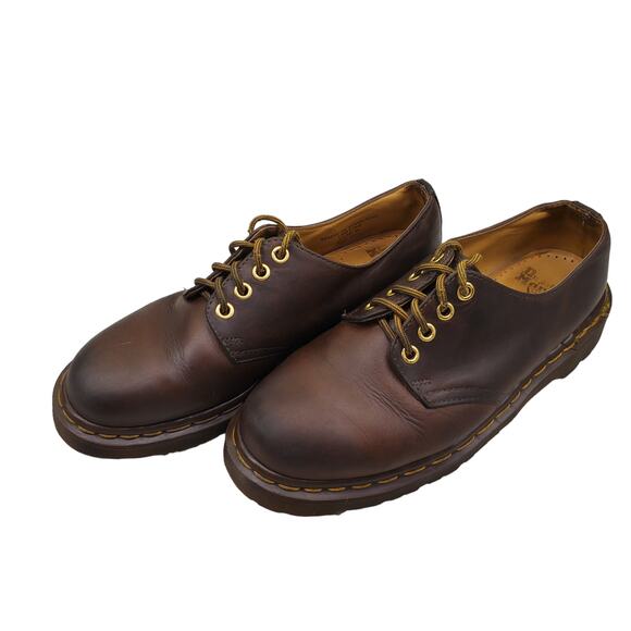 Vintage Doc Martens Brown Leather Oxfords Made in England Derby Shoes US 8 - Picture 5 of 13